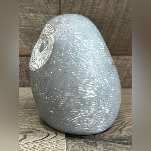 Islay Grimes Cast Stone Owl Art Sculpture MCM Gray White Mid Century Artist 3.5” - Picture 2 of 7